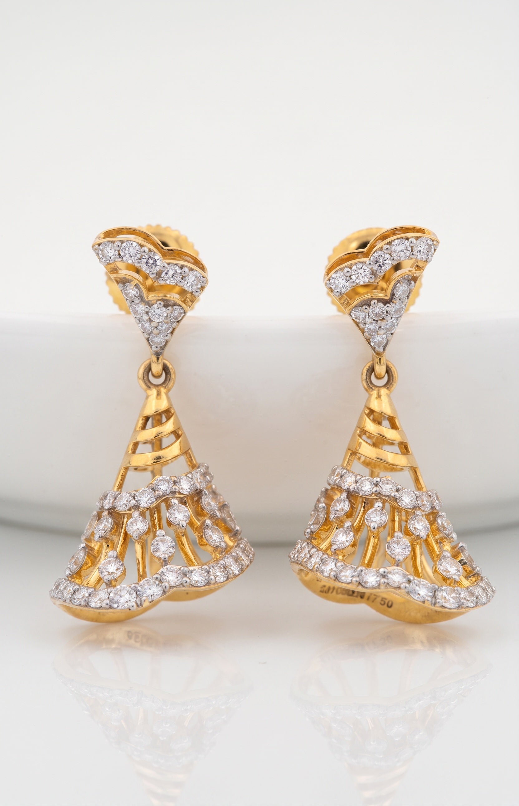 Kalanthea Diamond Jhumka Drop Earrings