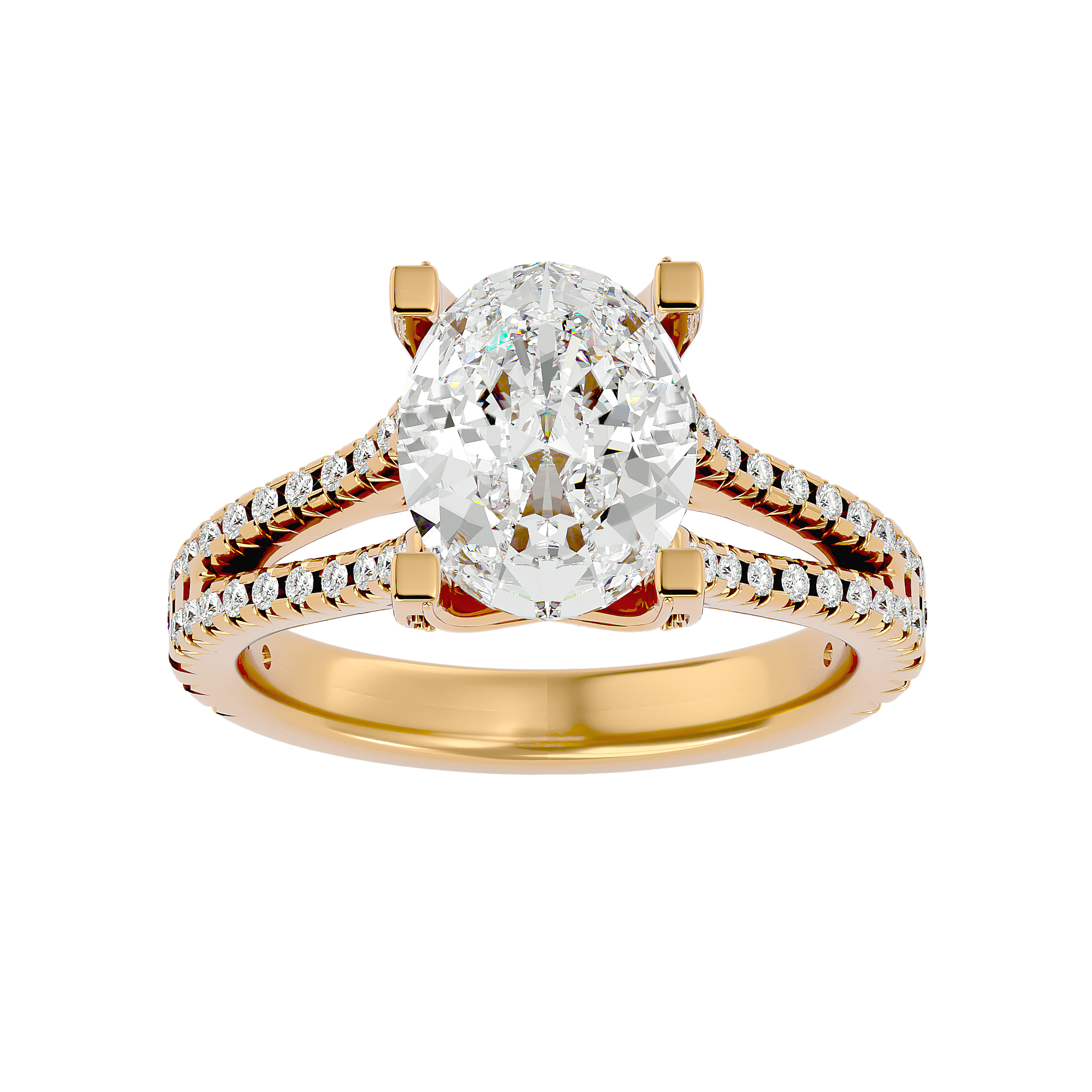 Geraldo Oval Lab Grown Diamond Split Band Ring