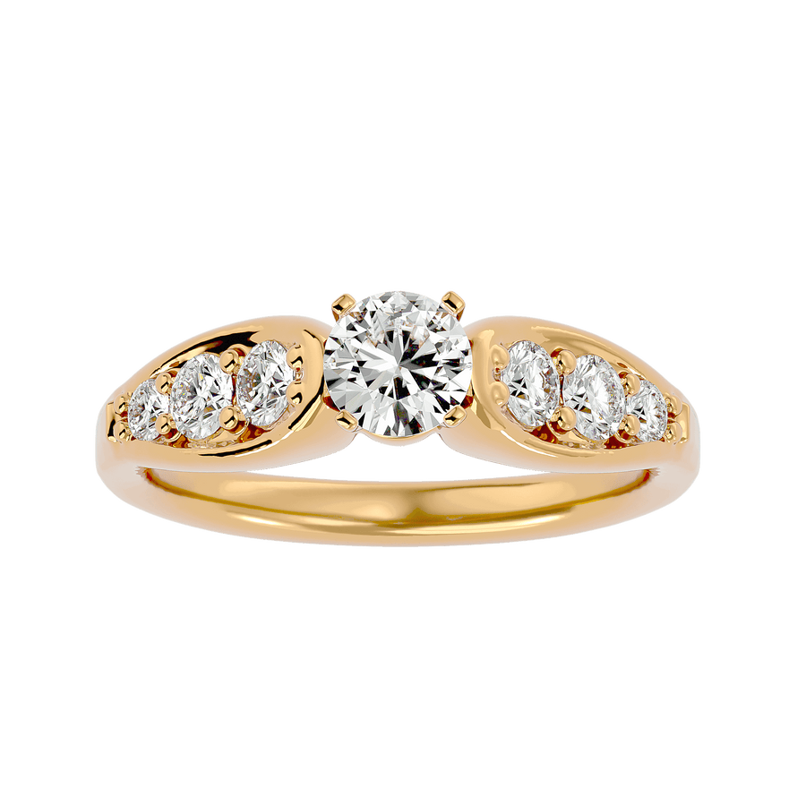 Triluna Three Stone Lab Diamond Engagement Ring
