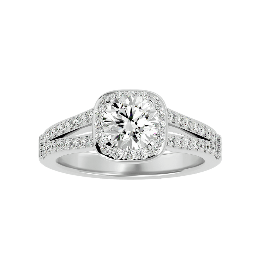 Clementine Diamond Halo Ring