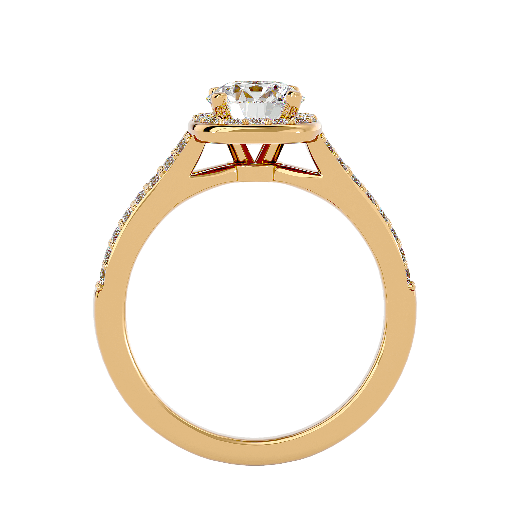 Clementine Diamond Halo Ring