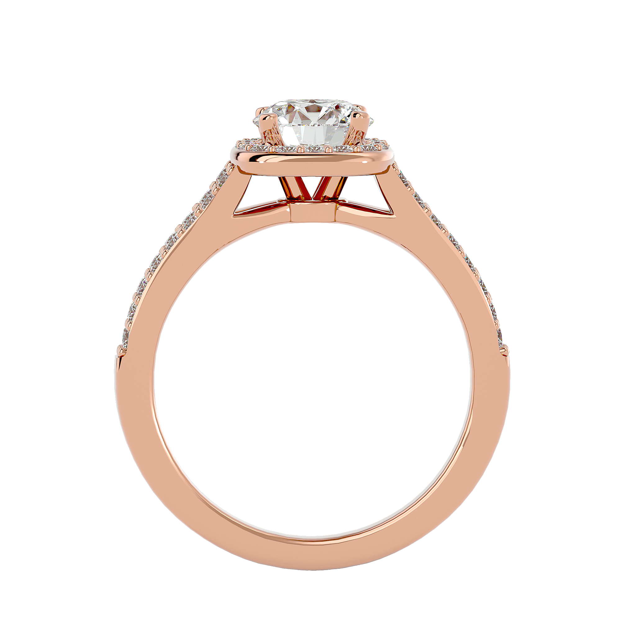 Clementine Diamond Halo Ring