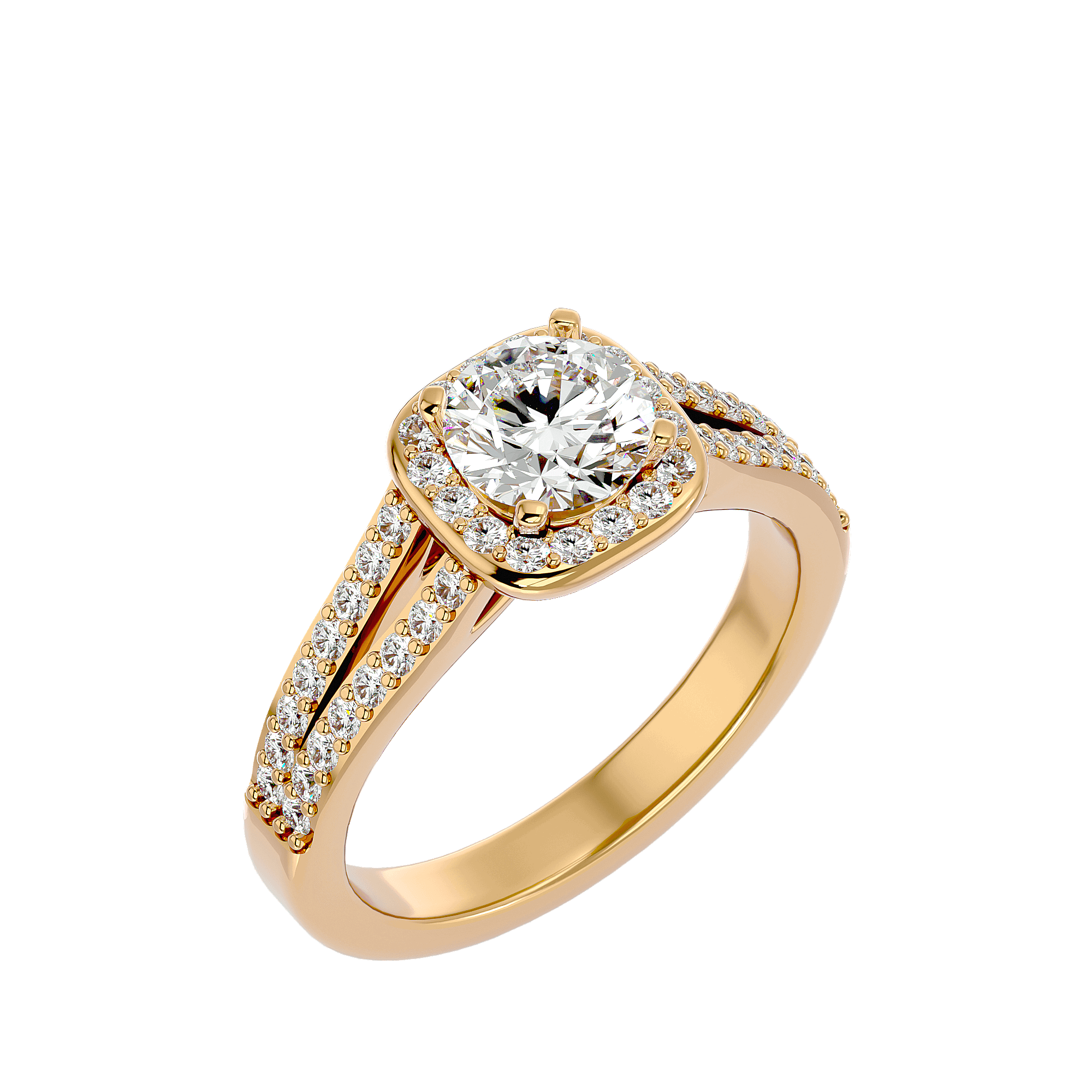 Clementine Diamond Halo Ring