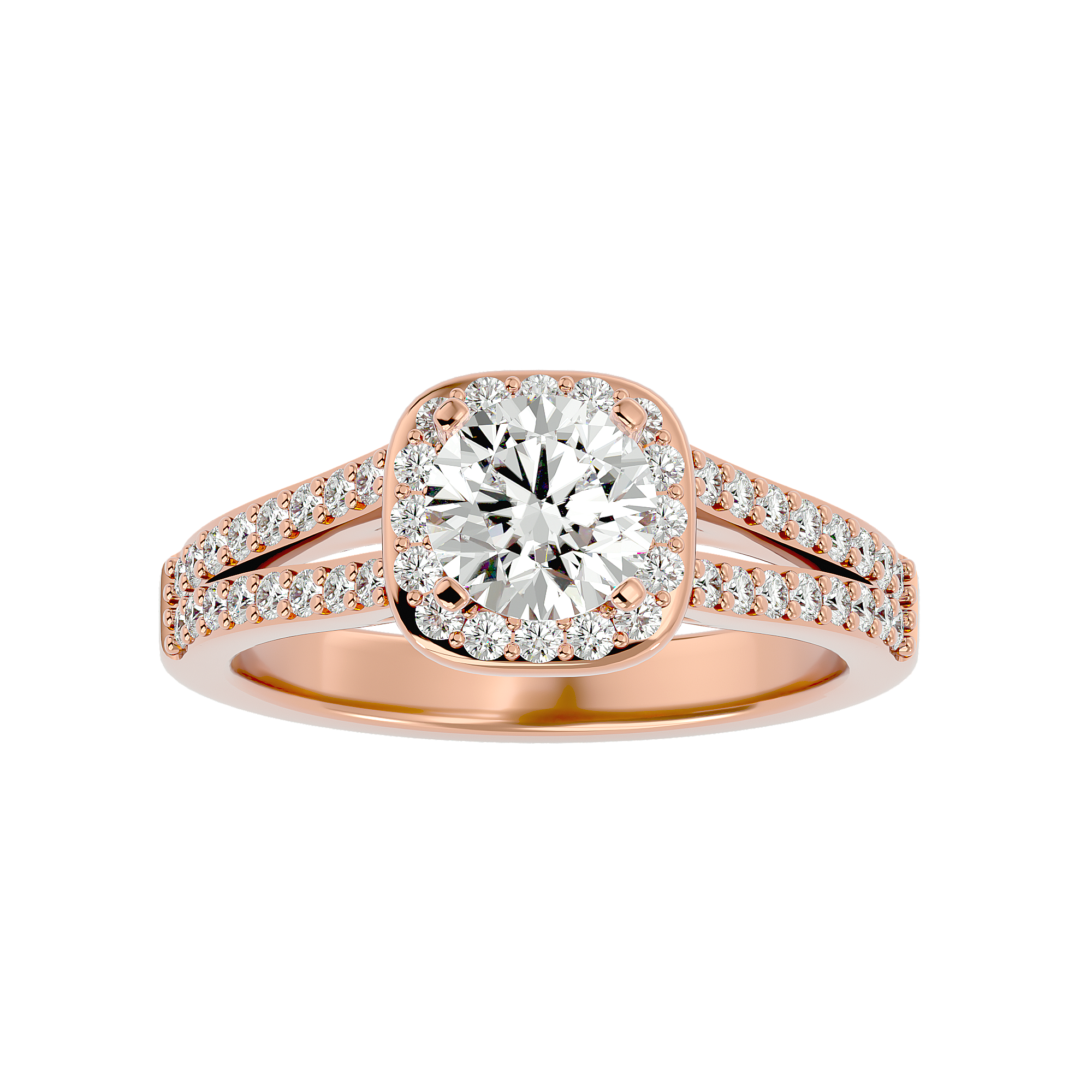 Clementine Diamond Halo Ring