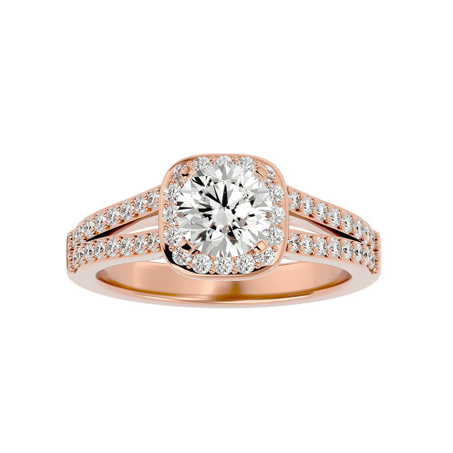 Clementine Diamond Halo Ring