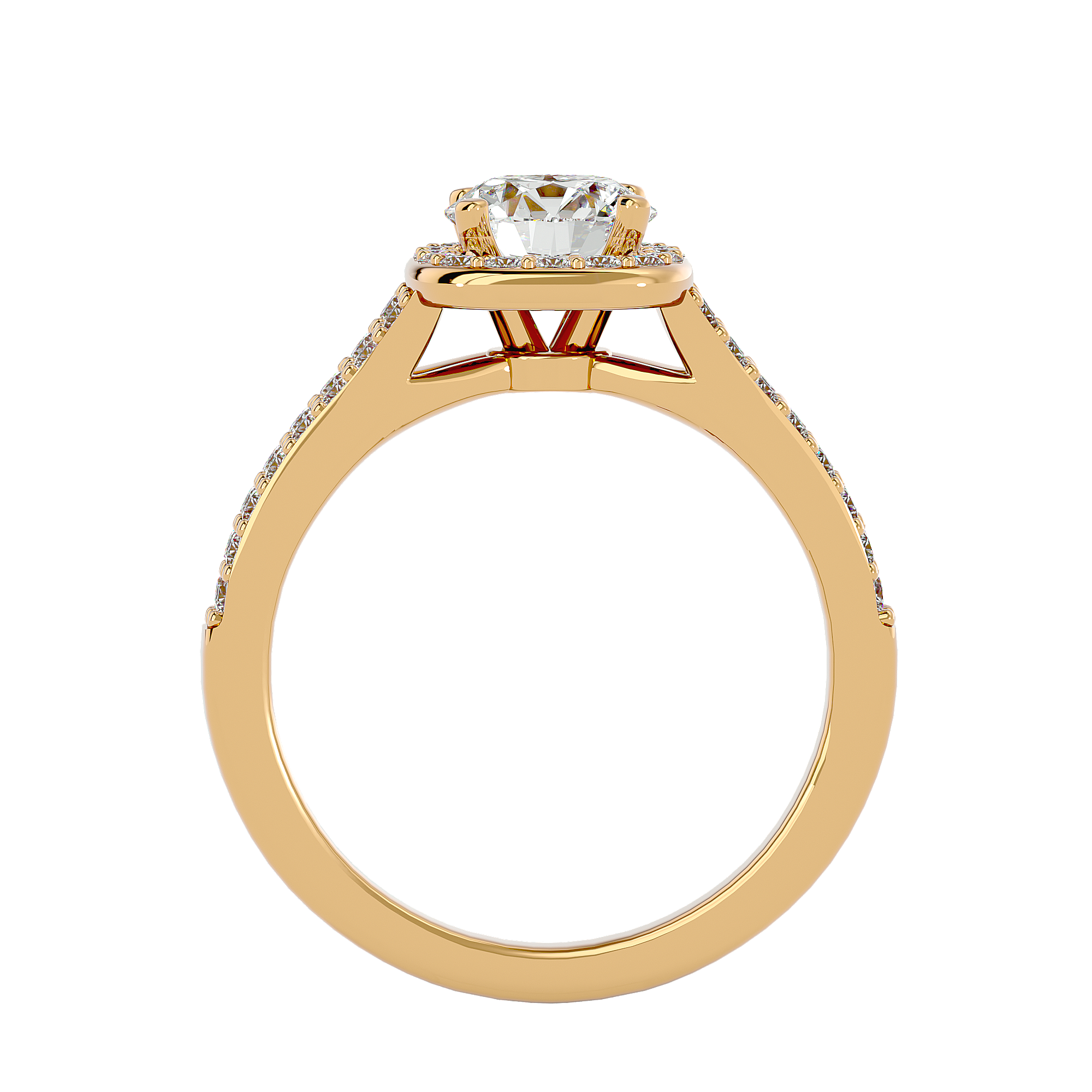 Clementine Diamond Halo Ring