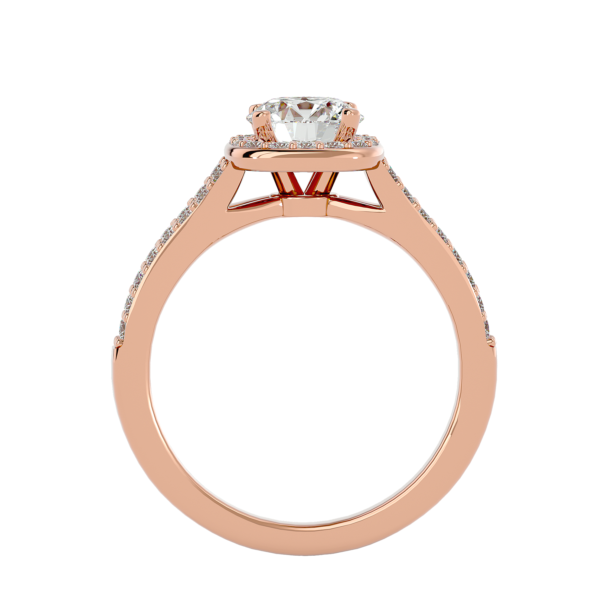 Clementine Diamond Halo Ring