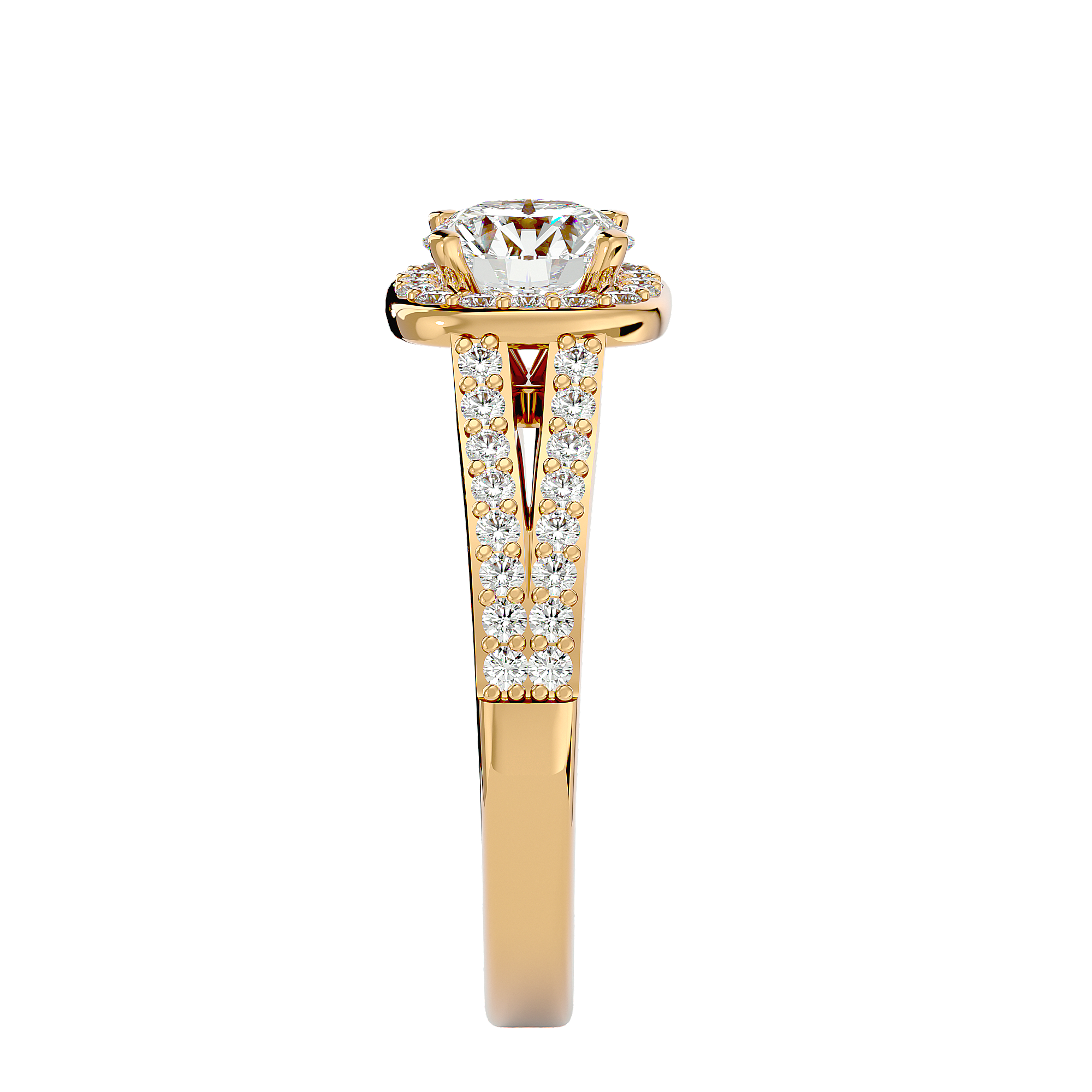 Clementine Diamond Halo Ring