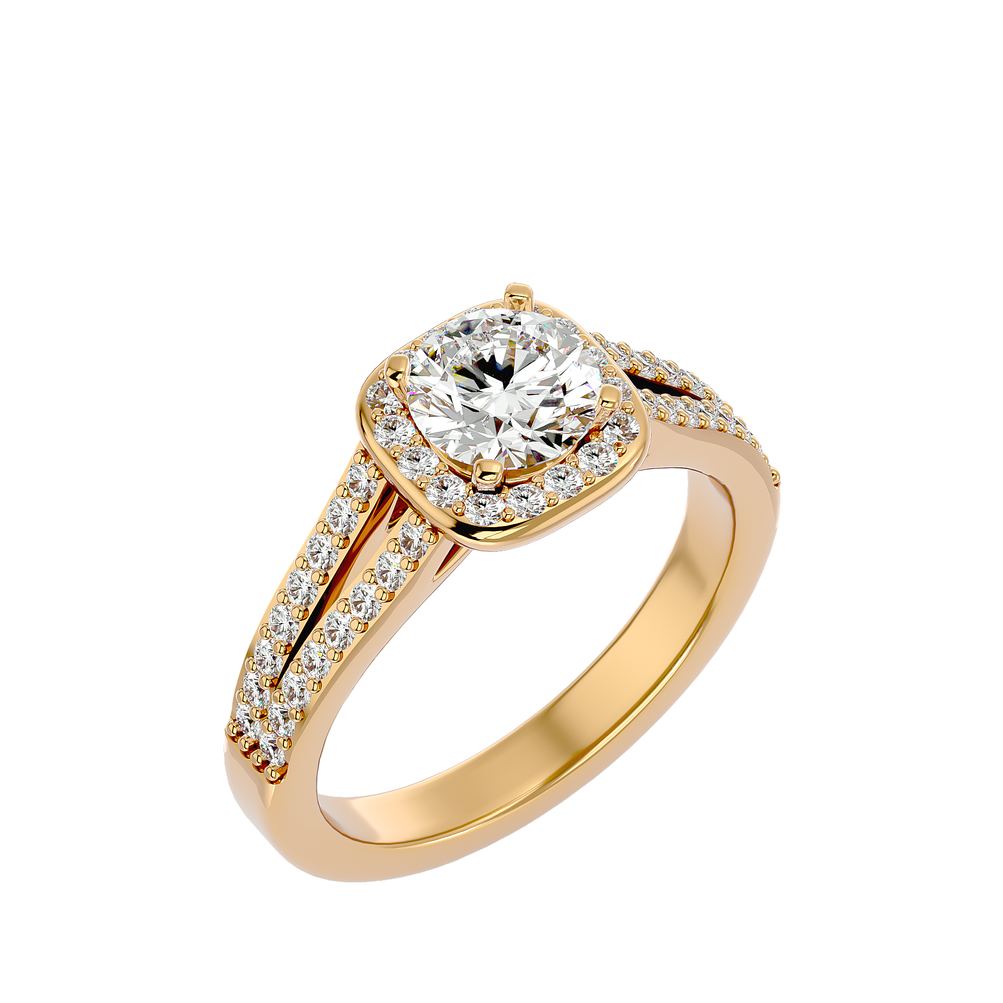 Clementine Diamond Halo Ring