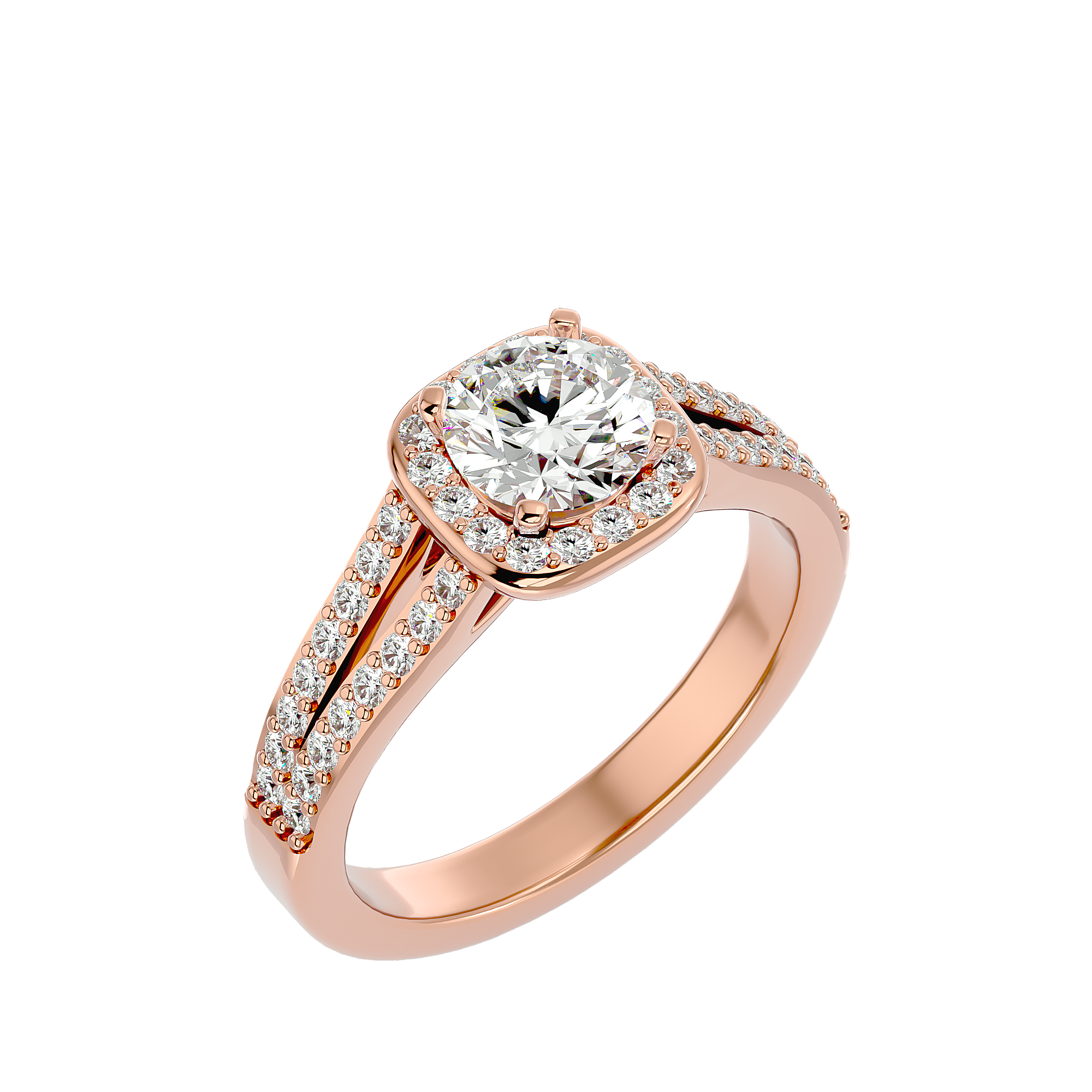 Clementine Diamond Halo Ring