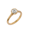 Round Diamond Bezel Solitaire Ring in Gold