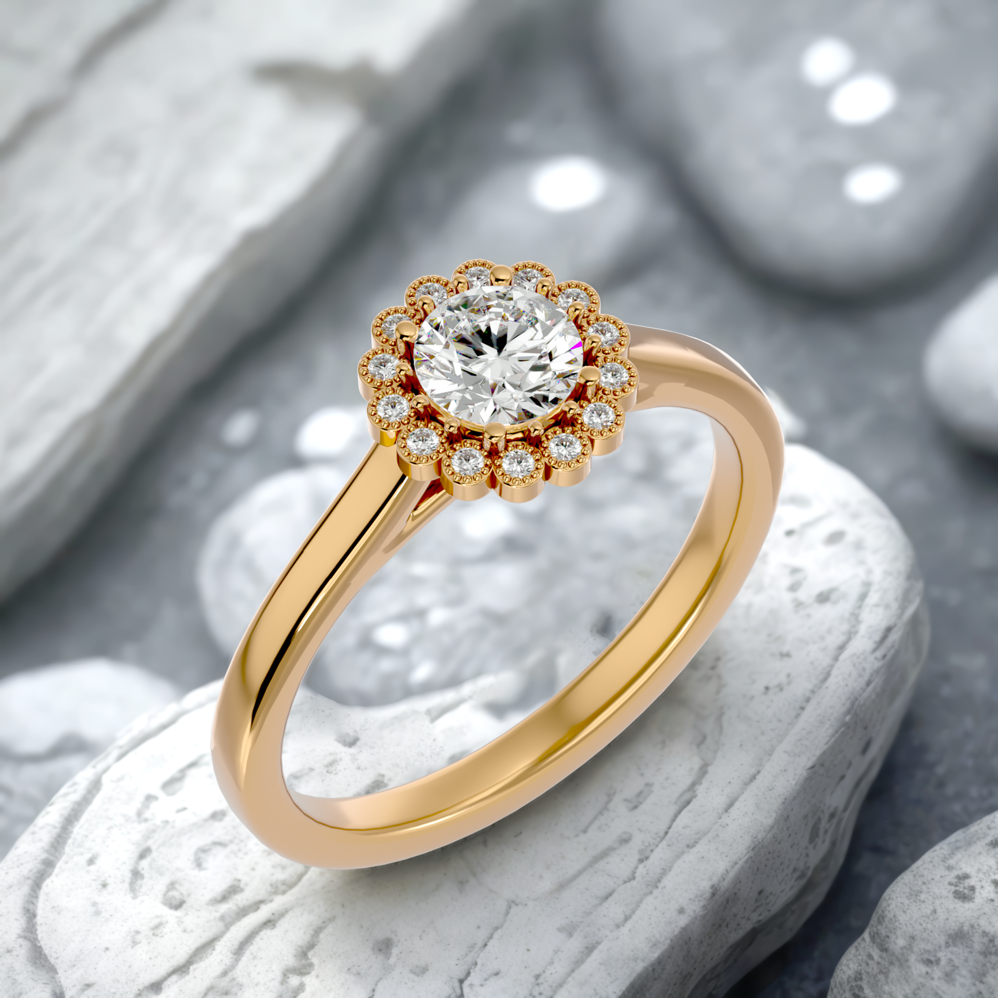 Robin Diamond Halo Ring