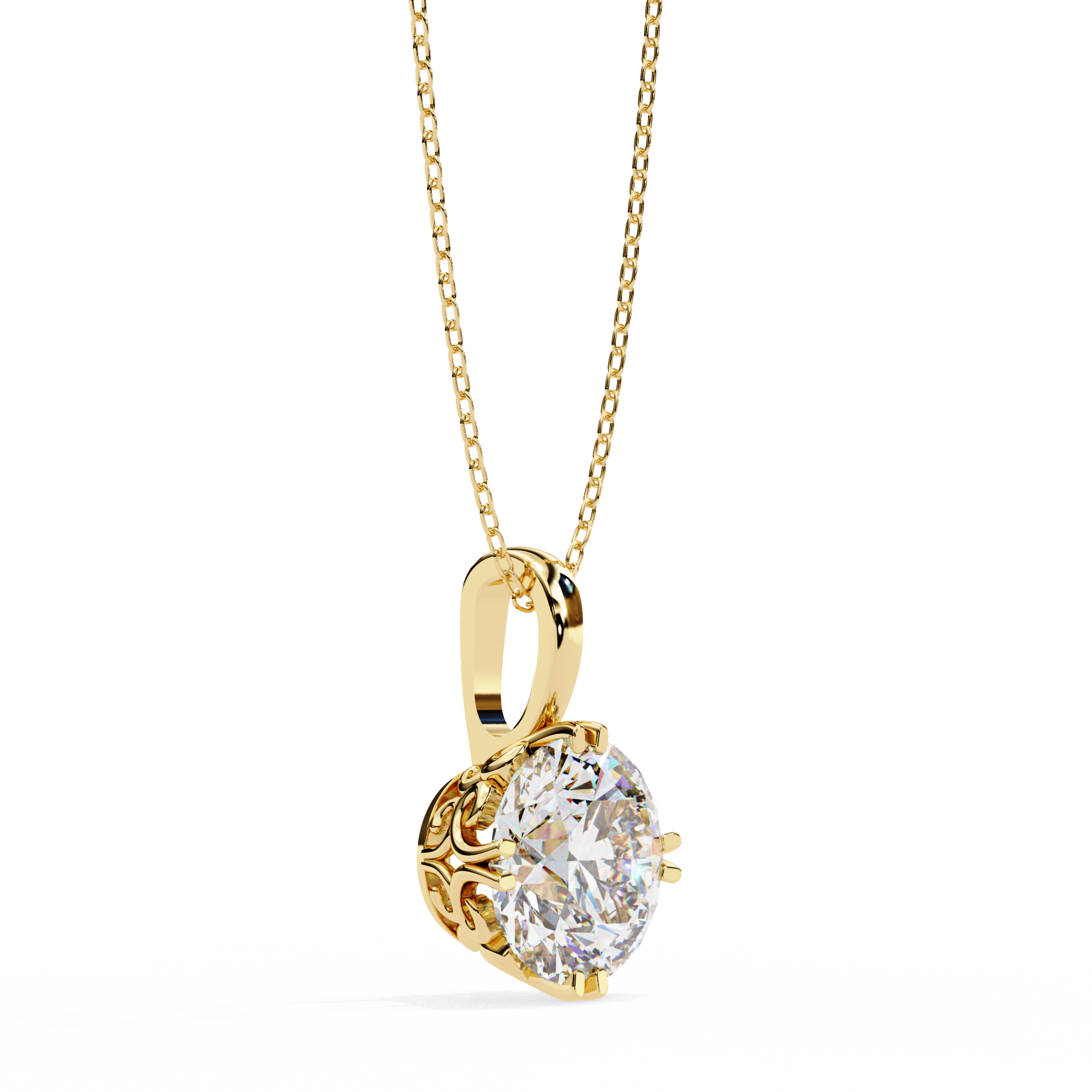 1ct Round Solitaire Diamond Pendant