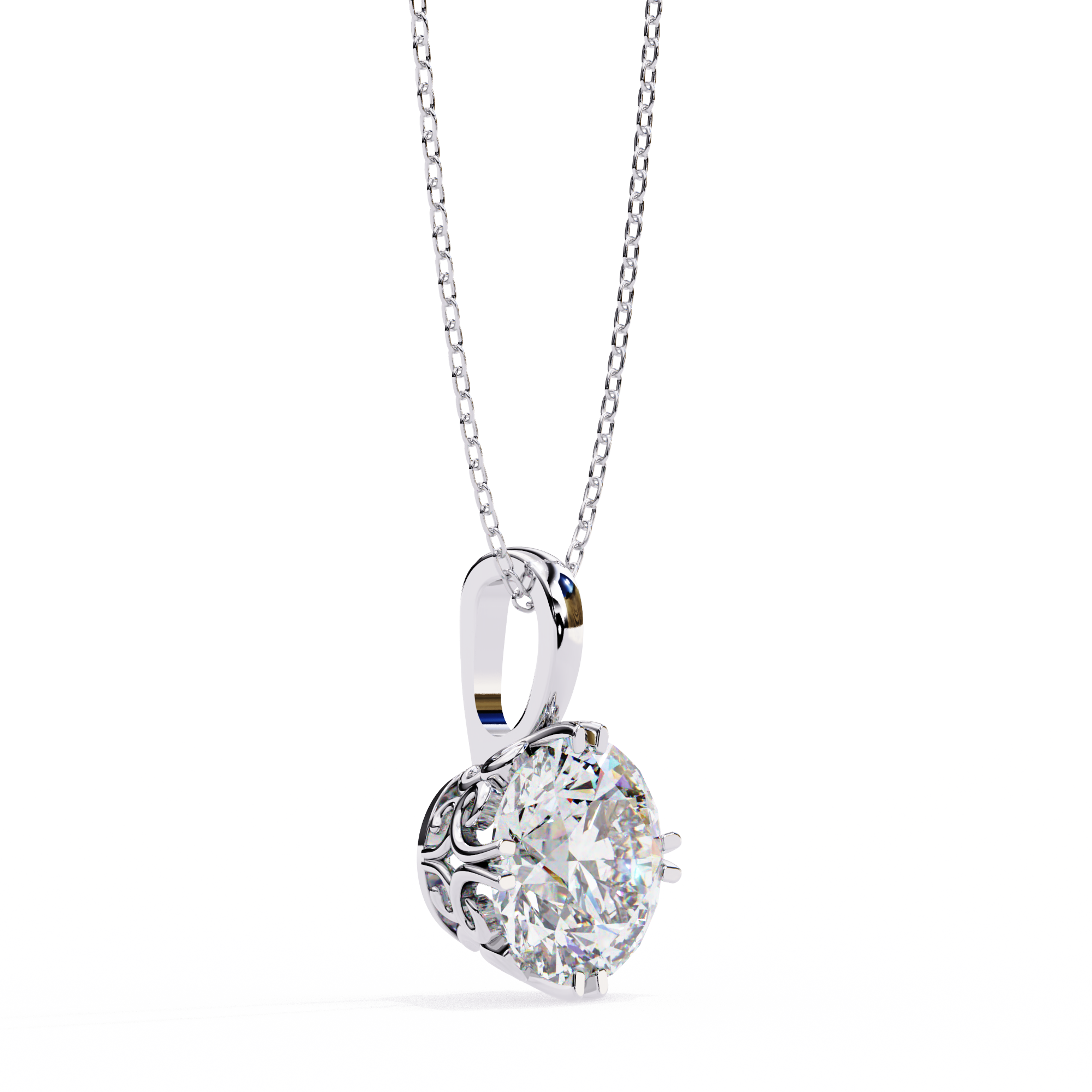 1ct Round Solitaire Diamond Pendant