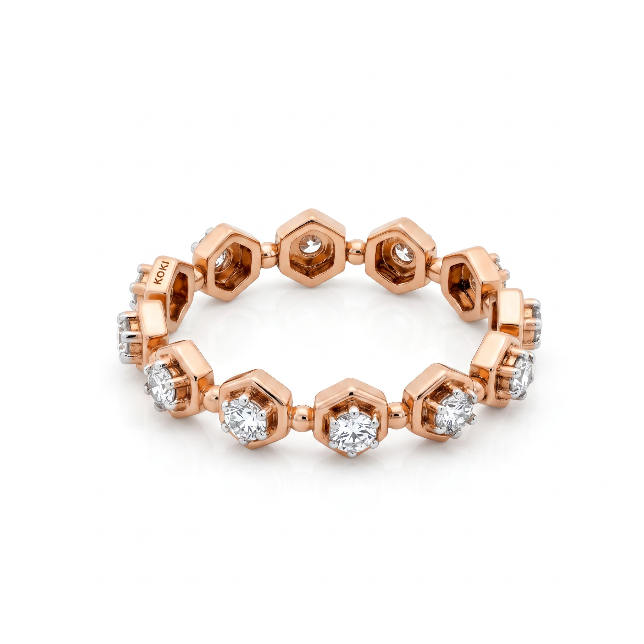 Round Brilliant Diamond Hexa Eternity Ring