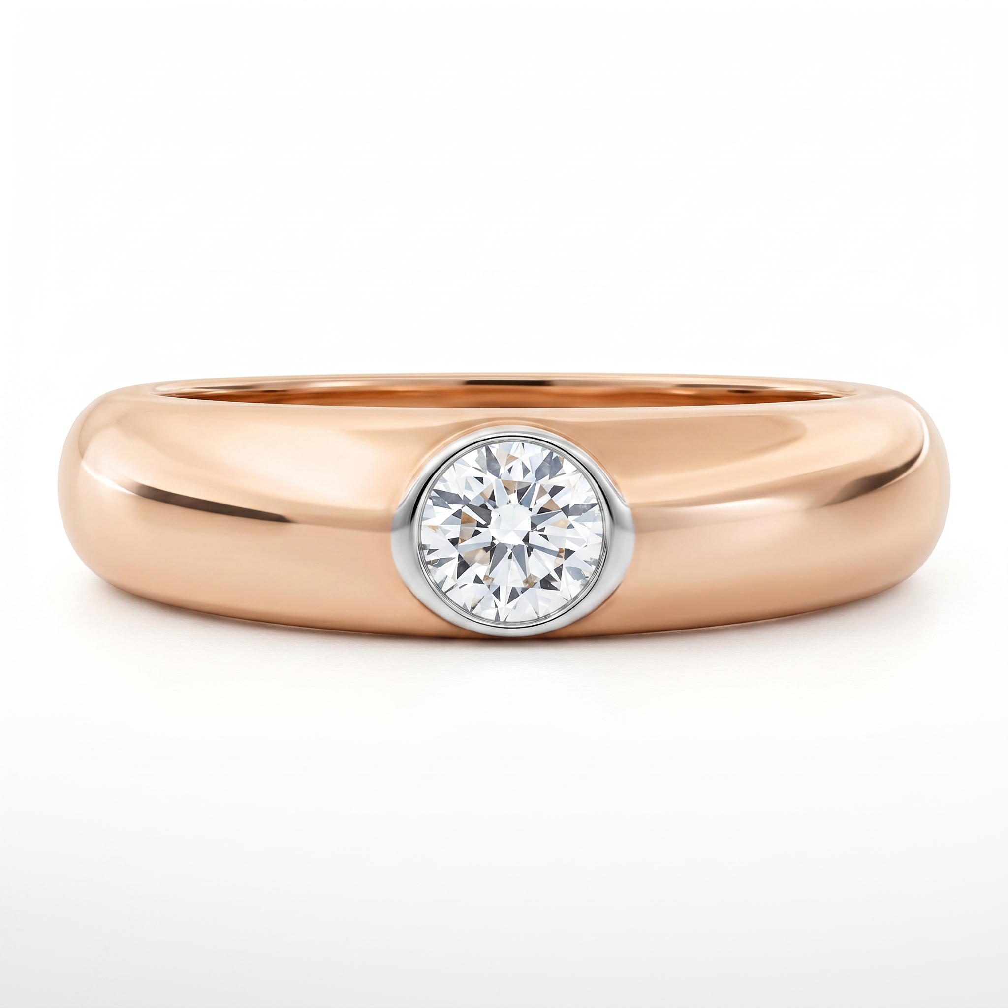 Round Brilliant Lab Grown Diamond Bezel Set Ring
