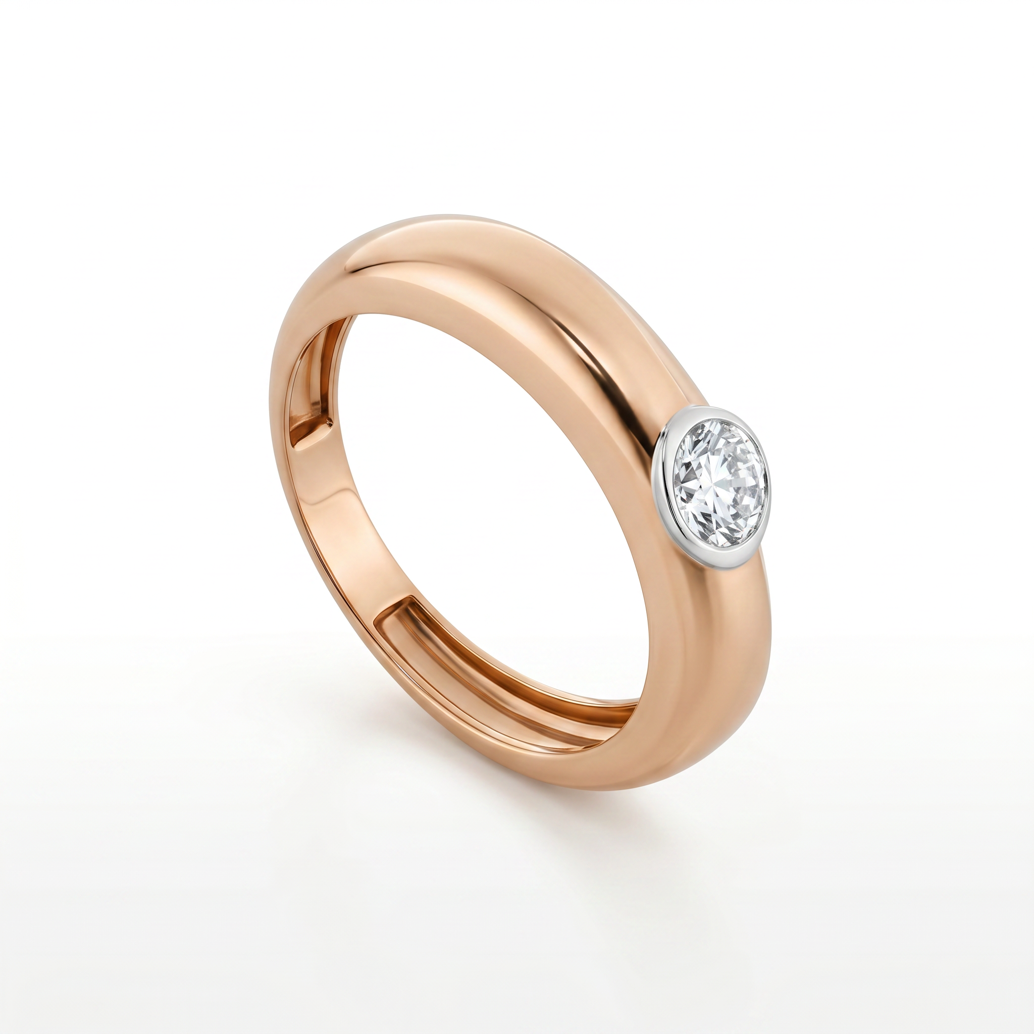 Round Brilliant Lab Grown Diamond Bezel Set Ring