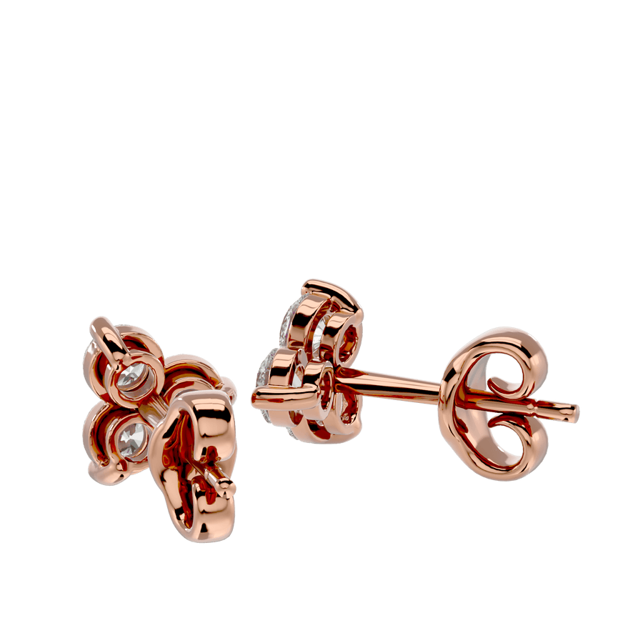 Three Stone Diamond Earrings