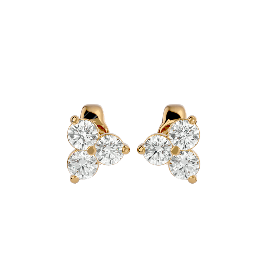 Three Stone Diamond Earrings