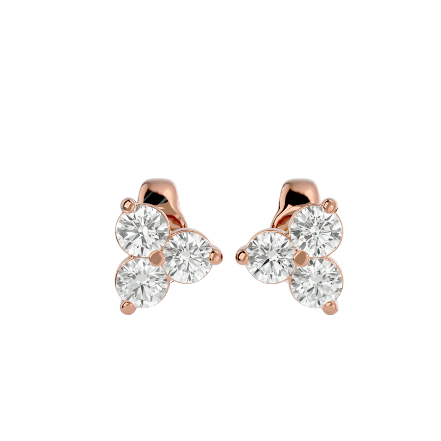 Three Stone Diamond Earrings