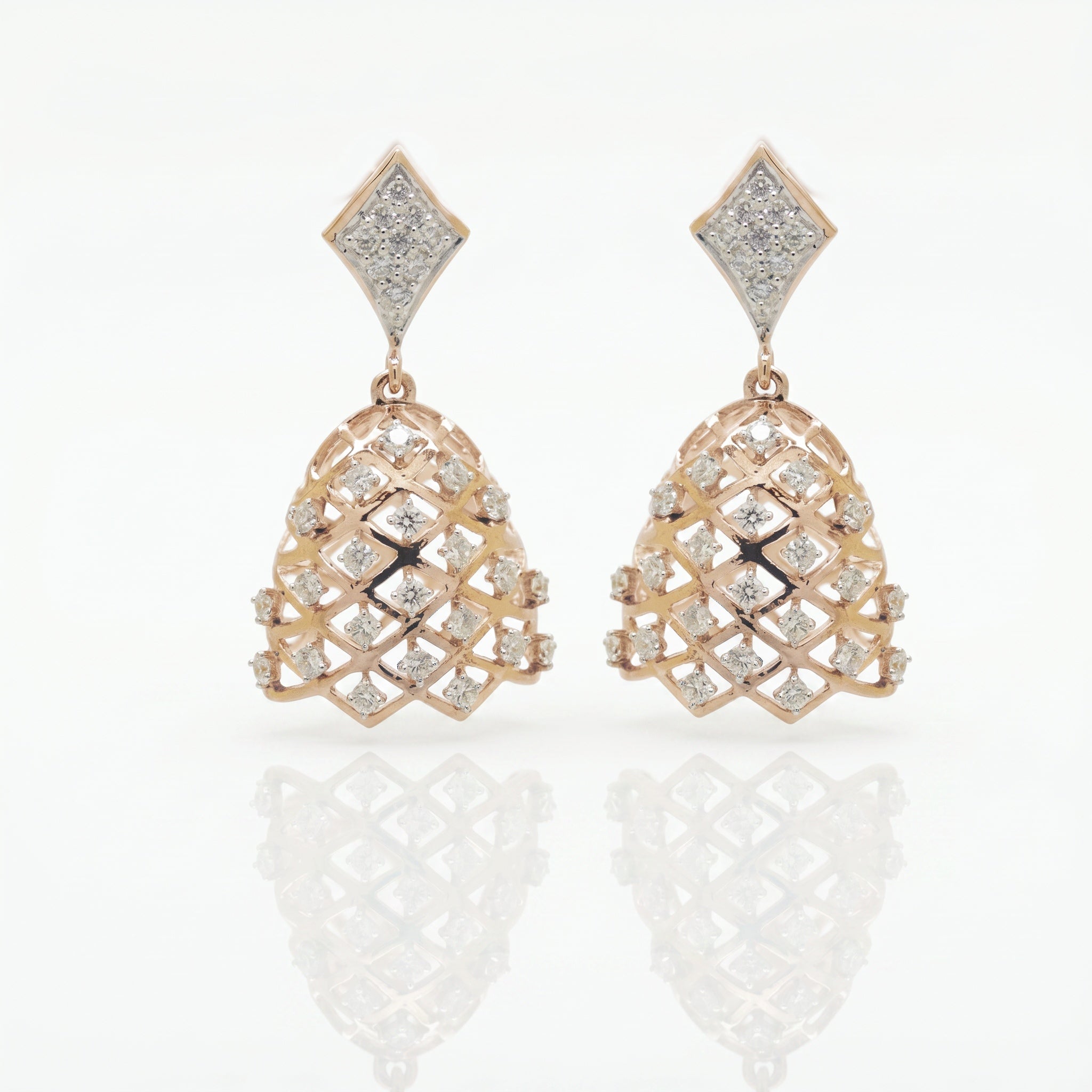 The Elysian Hera Drop Diamond Jhumka