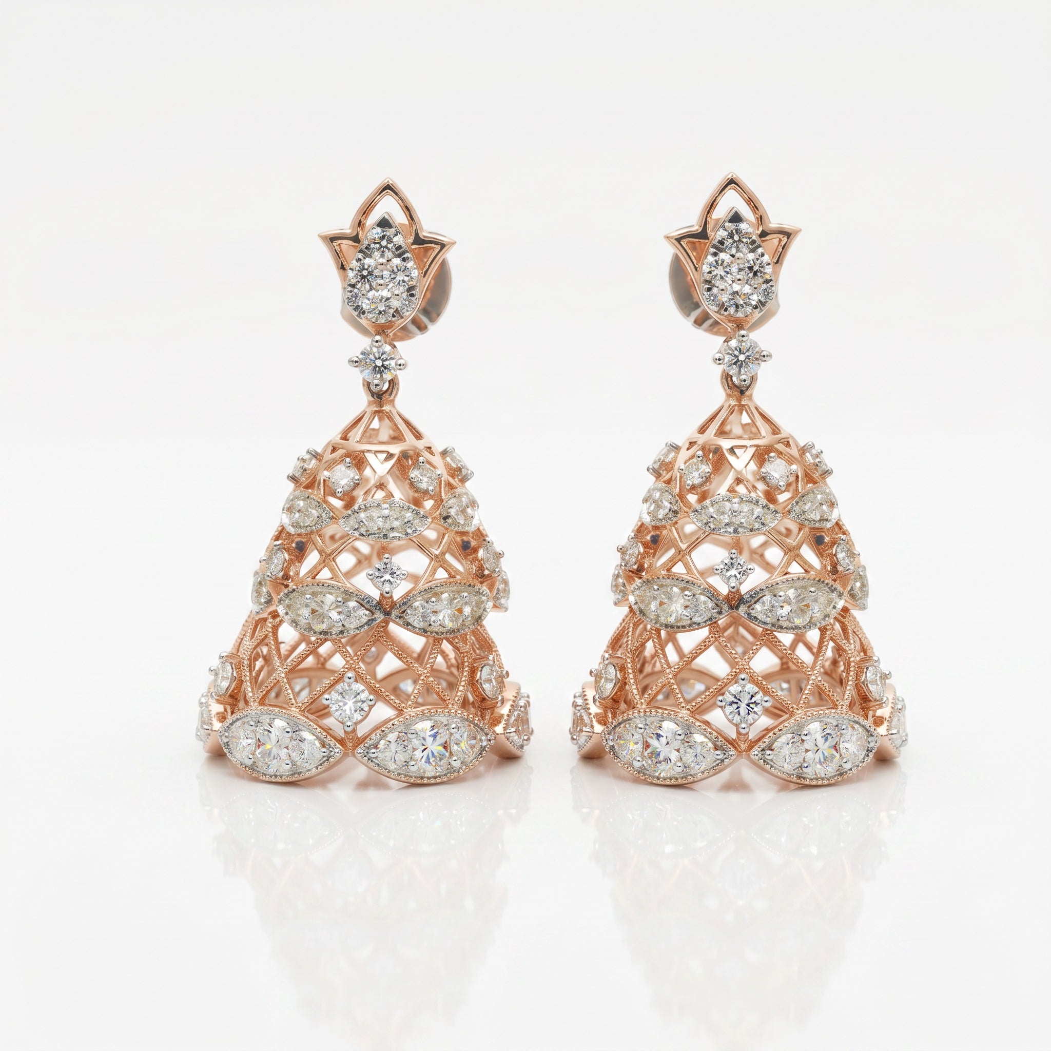 The Ruhani Chandeliers Diamond Drop Jhumka