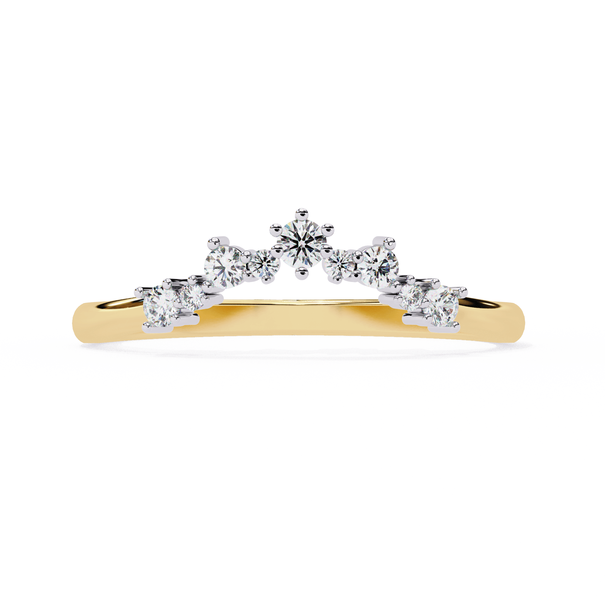 Vanki diamond ring featuring a V-shaped gold band adorned with sparkling diamonds, blending traditional design with modern elegance.