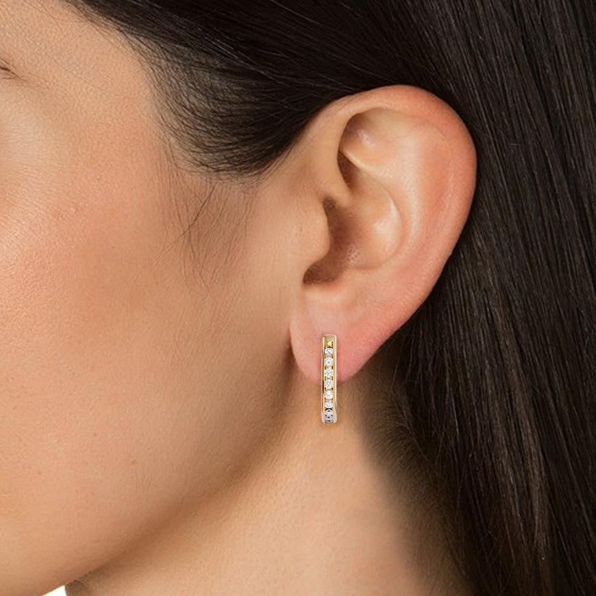 J type Lab Grown Diamond Earrings