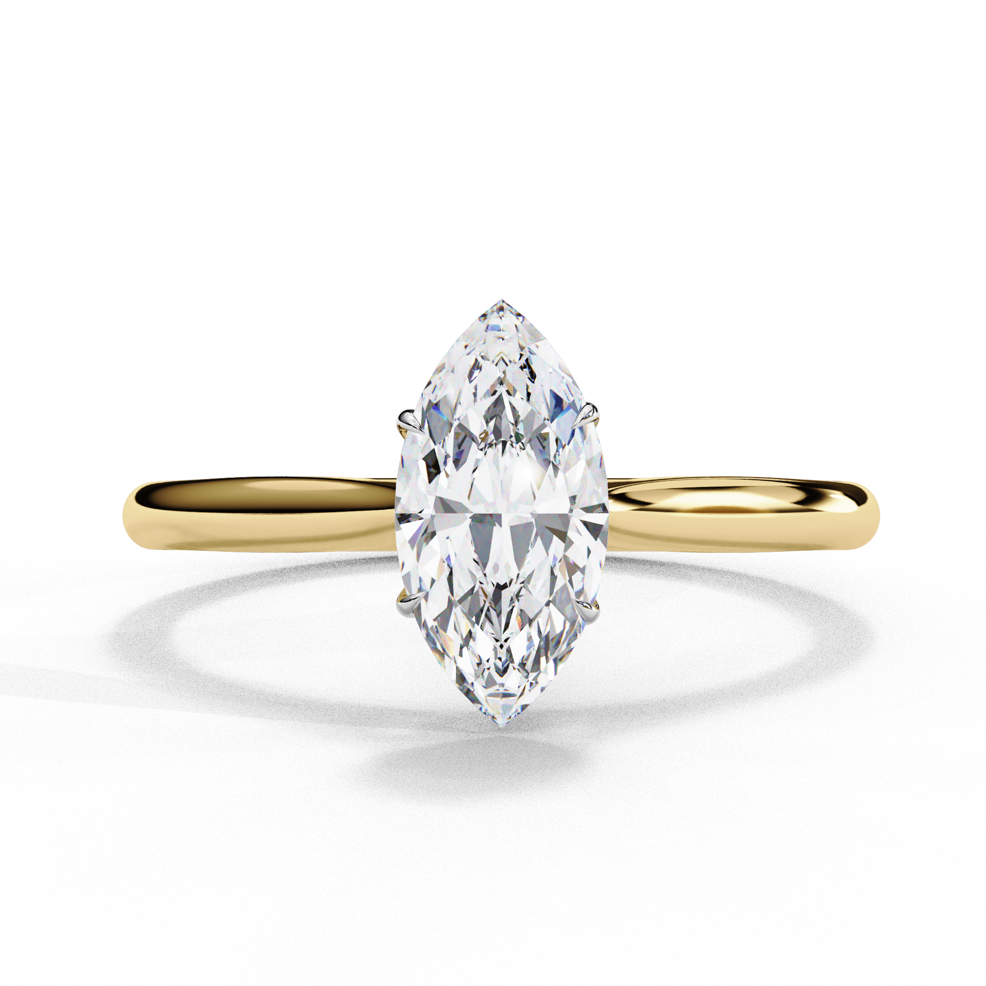 A single large diamond ring with a gold band, displayed on a white background.