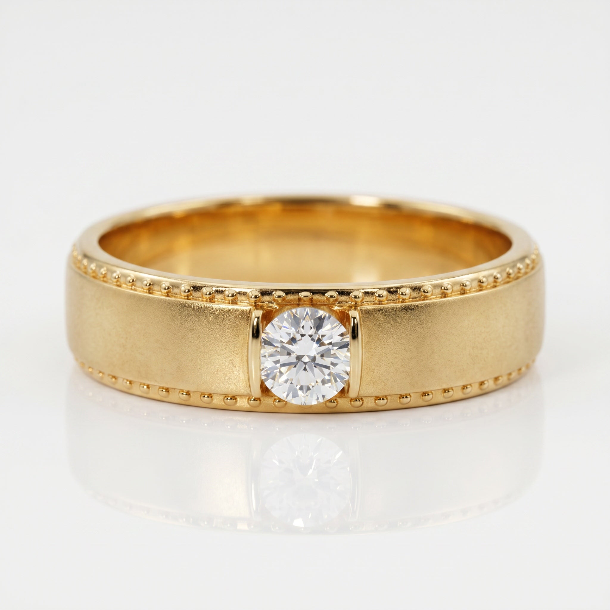 Round Lab Grown Diamond Signet Ring