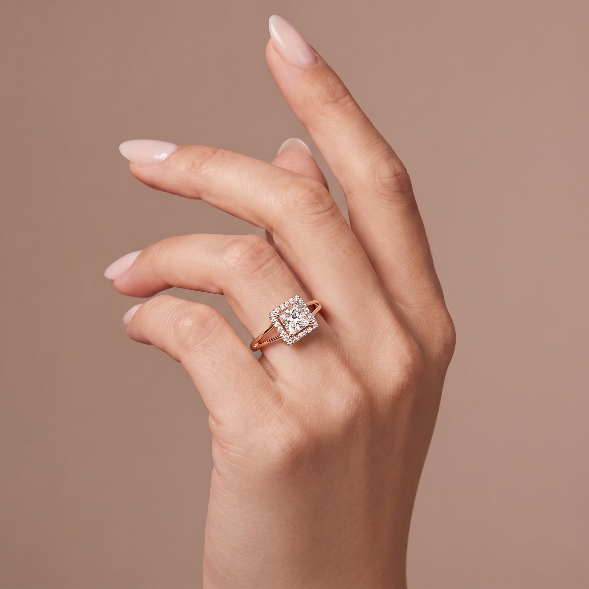 Kira Golden Halo Lab Diamond Ring