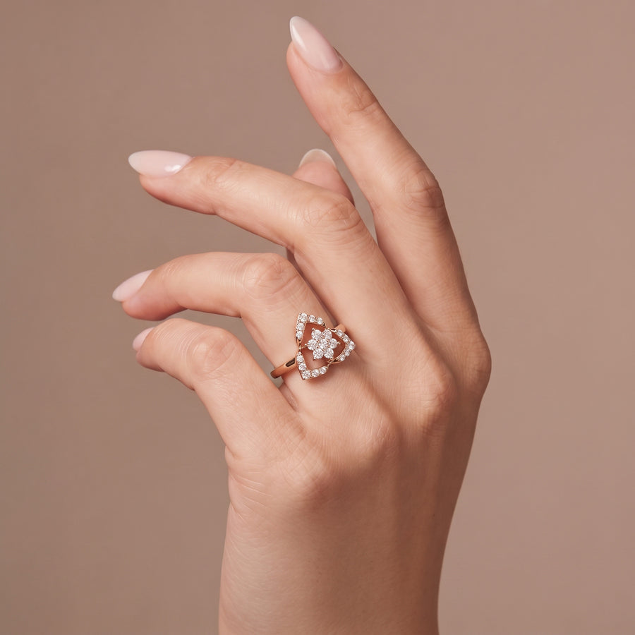 The Eros Tiara Heart Diamond Ring