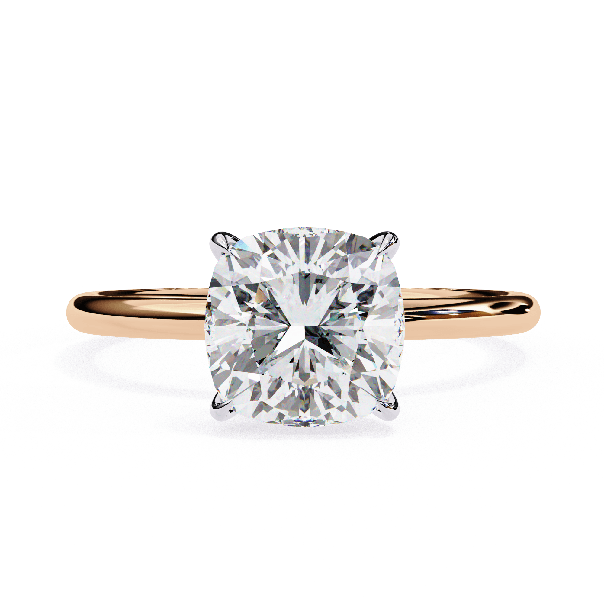 A round-cut diamond ring with a gold band