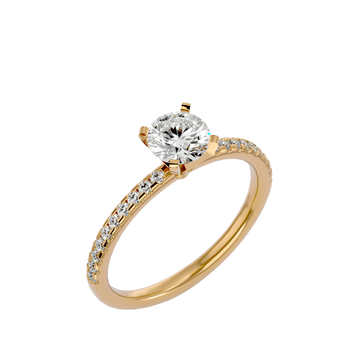 0.5 carat Round Solitaire Pave Engagement Ring – product image 1