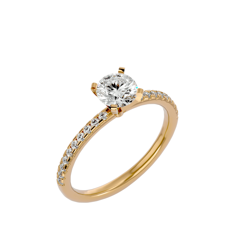 0.5 carat Round Solitaire Pave Engagement Ring – product image 1
