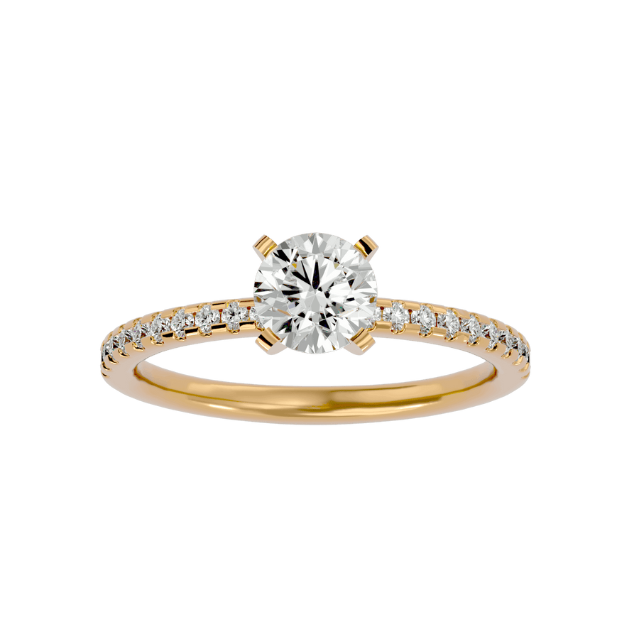 0.5 carat Round Solitaire Pave Engagement Ring