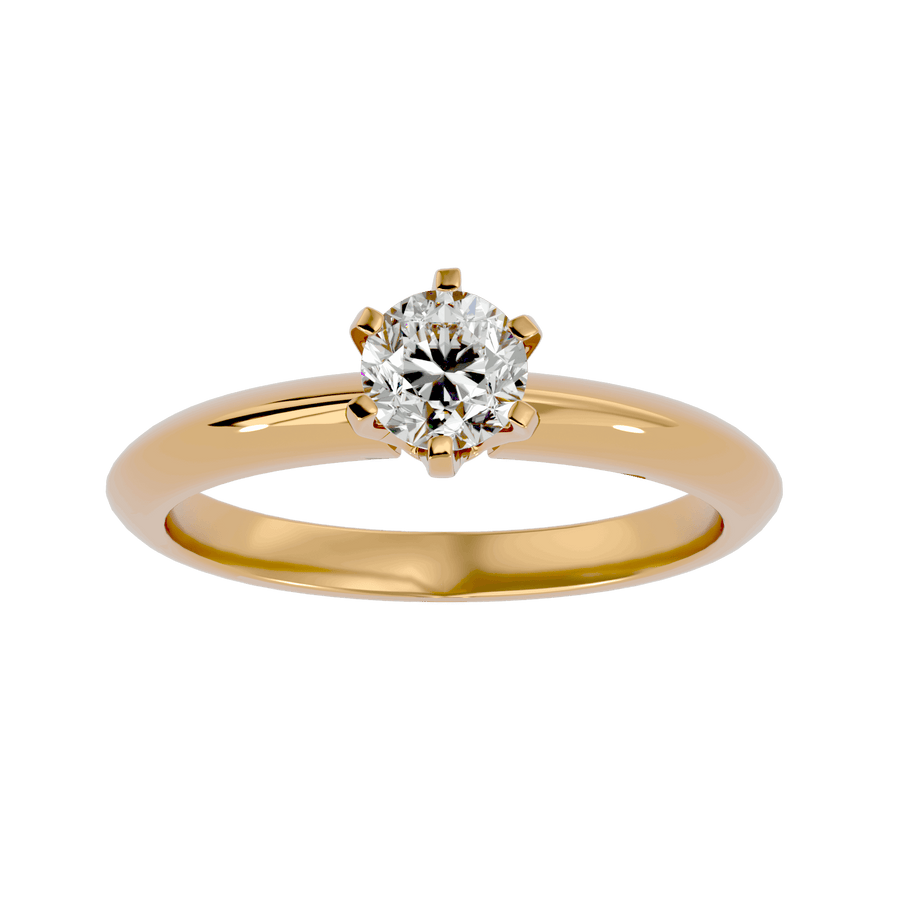 0.80 Ct Ariel Six Prong Solitaire Engagement Ring in 18K Gold