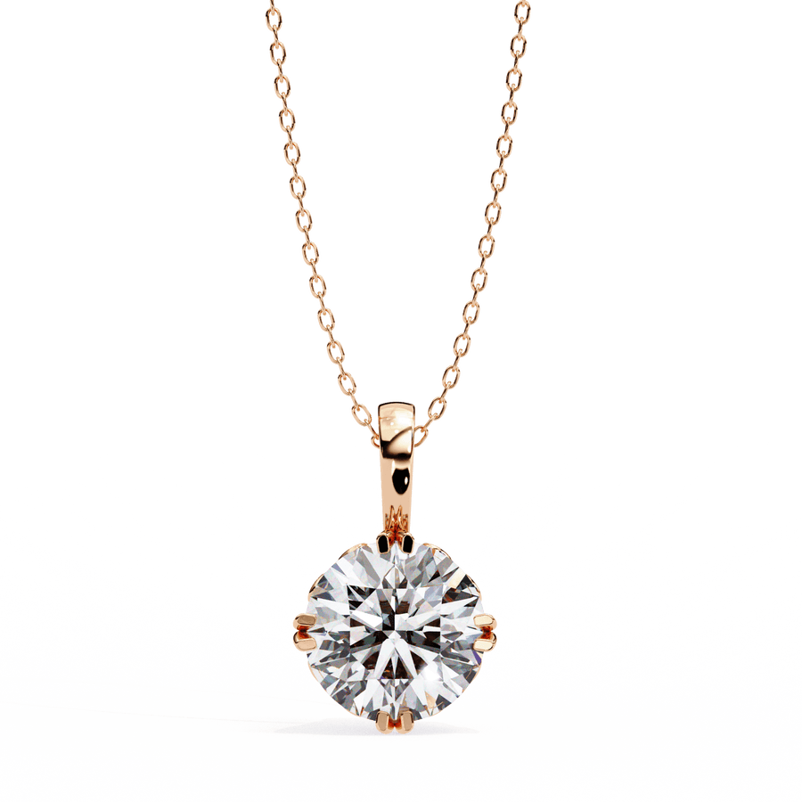 1ct Round Solitaire Diamond Pendant – product image 3