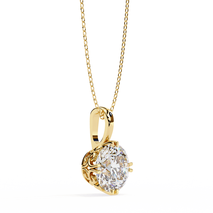 1ct Round Solitaire Diamond Pendant – product image 4
