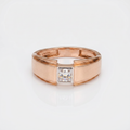 Aries Men's Princess Lab Grown Diamond Gold Band – product image 1