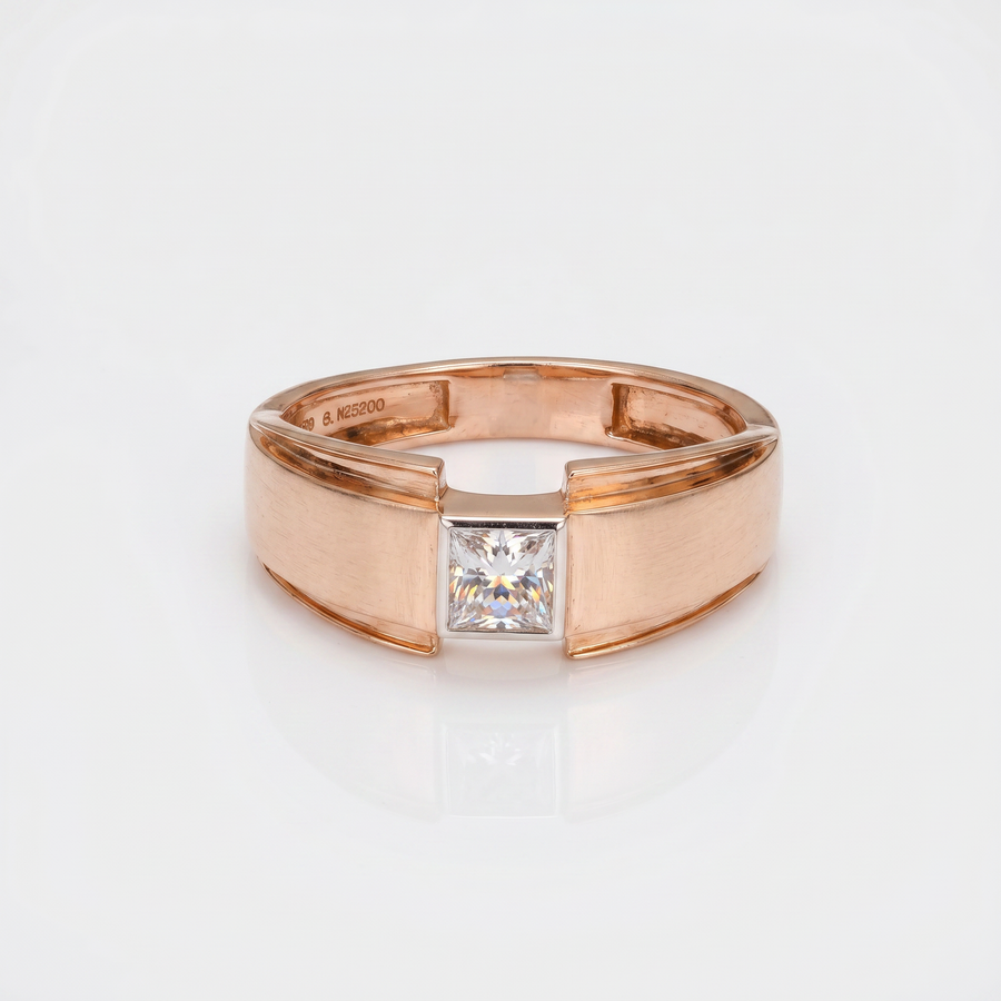 Aries Men's Princess Lab Grown Diamond Gold Band
