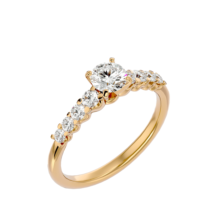 Aurelia Round Brilliant Pavé Diamond Engagement Ring – product image 1