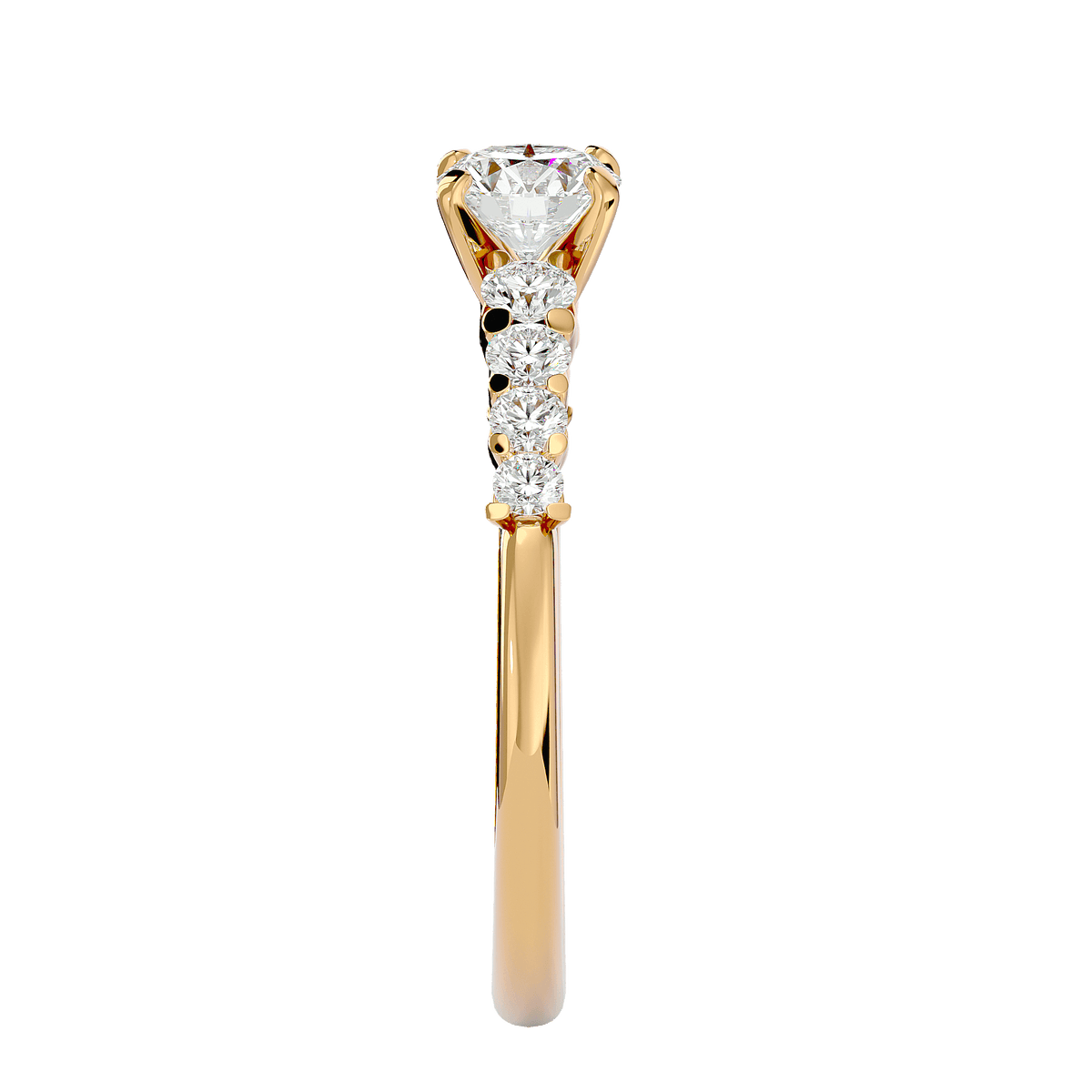 Aurelia Round Brilliant Pavé Diamond Engagement Ring – product image 10