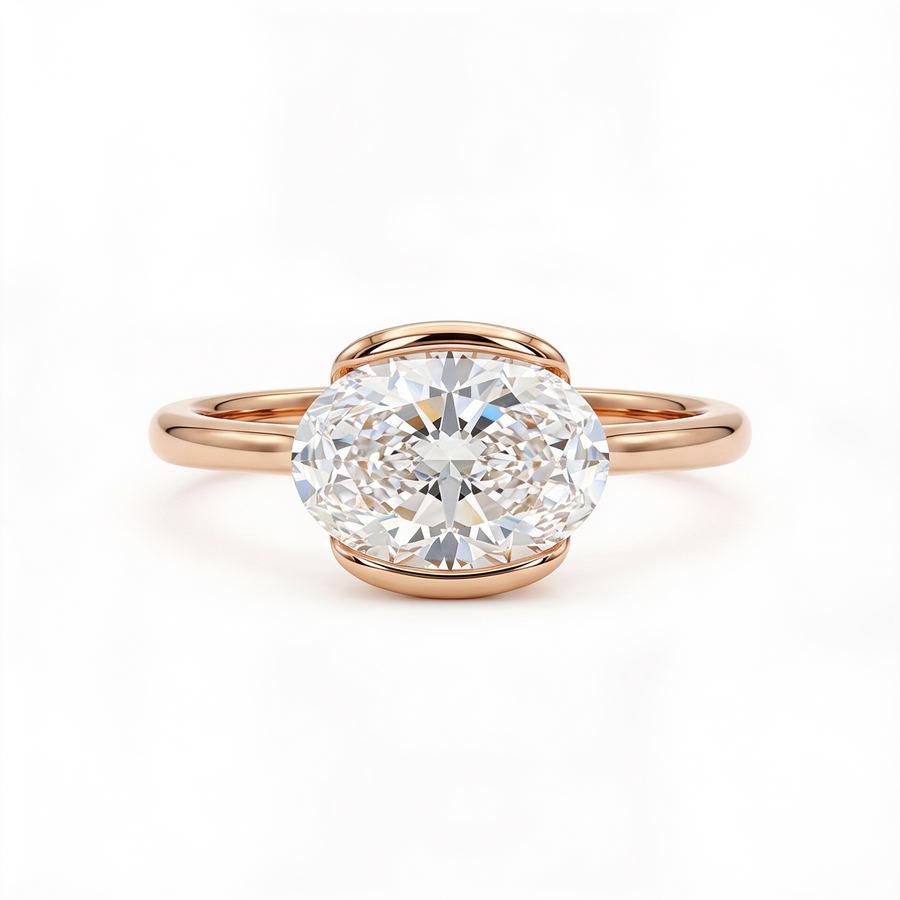 Avira Oval Solitaire Lab Grown Diamond Ring – product image 2