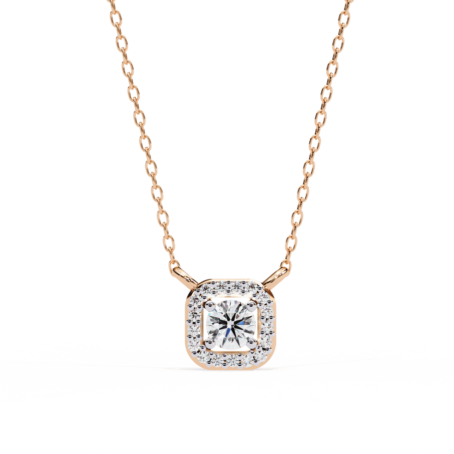 Cushion Halo Round Lab Grown Diamond Pendant – product image 1