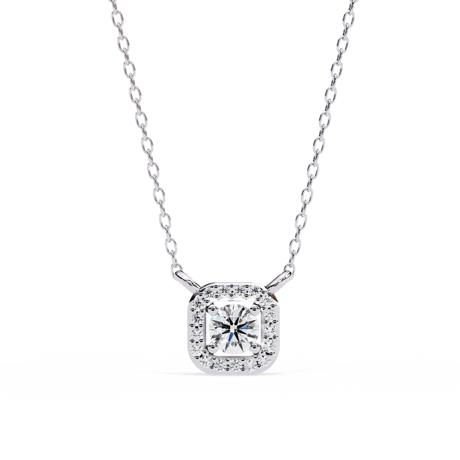 Cushion Halo Round Lab Grown Diamond Pendant – product image 2