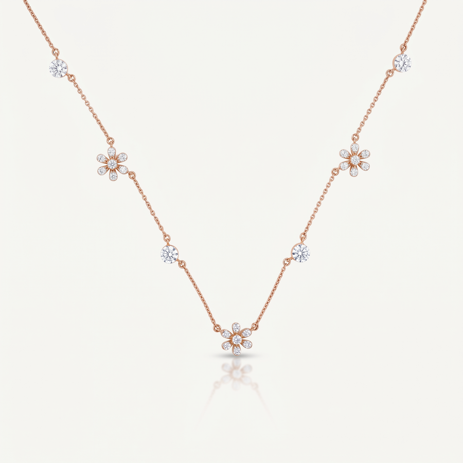 Daisy Diamond Station Necklace – product image 2