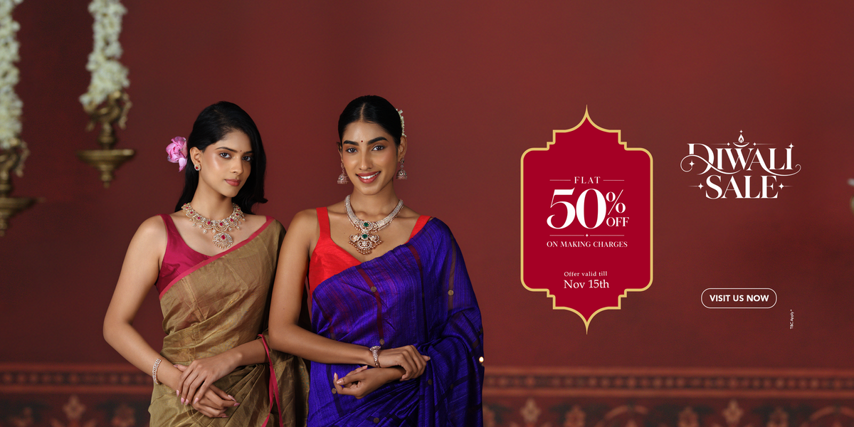 Glora Diamonds Diwali sale campaign with models in traditional saris