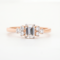 Emerald Cut Diamond Cluster Engagement Ring – product image 1