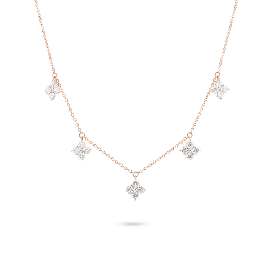 Four Petal Diamond Pendant Necklace – product image 2